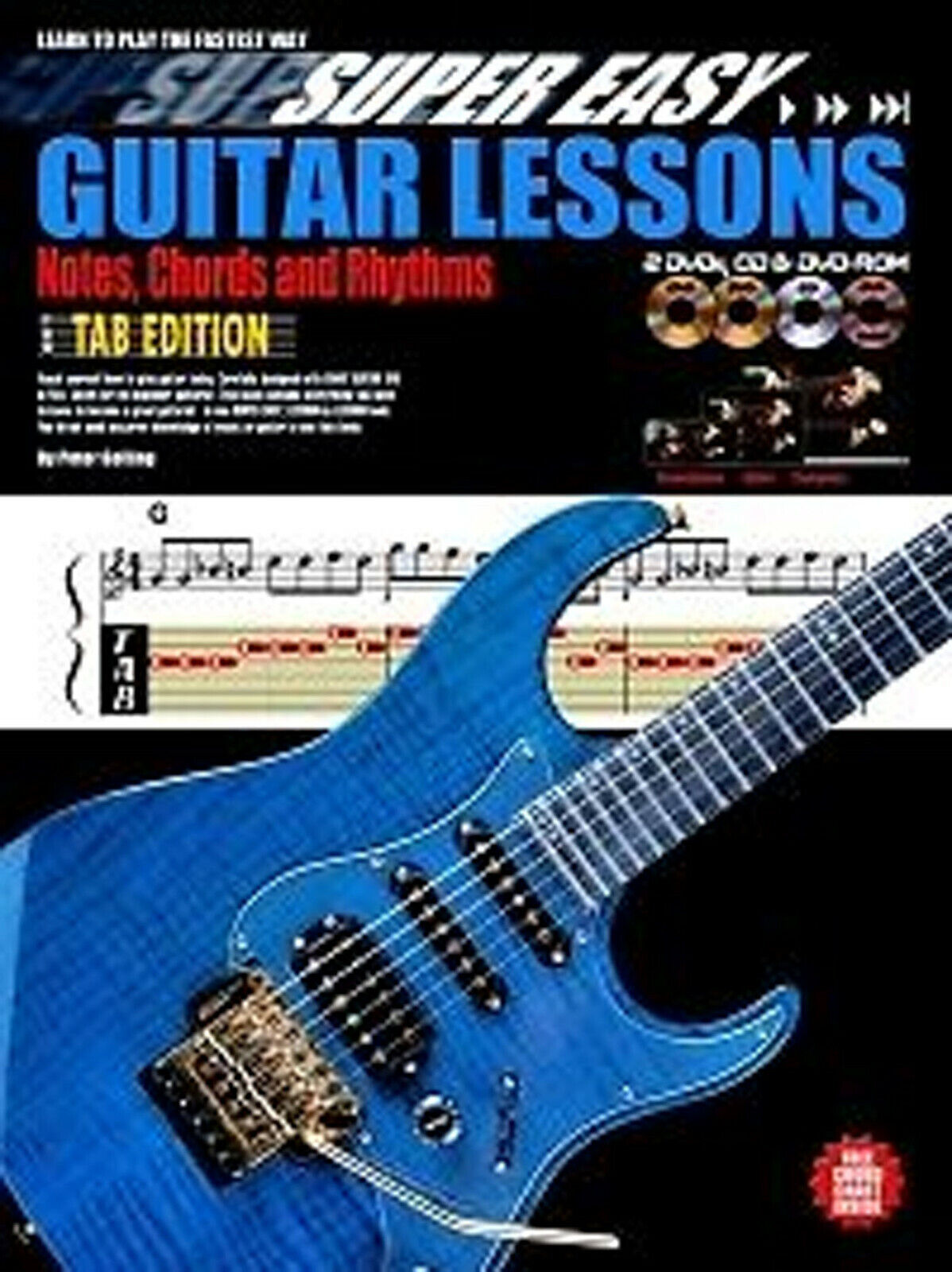 Learn To Play Super Easy Guitar Lessons Beginner Music Tutor Book CD DVD - J5