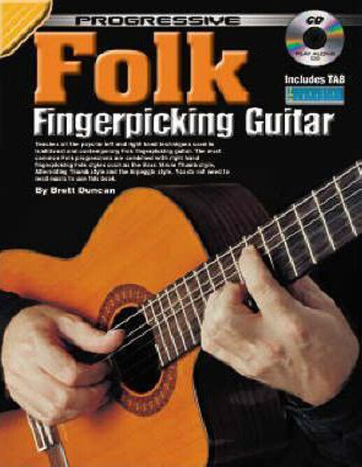 Learn How To Play Guitar Folk Fingerpicking Lessons TAB Tutor Music Book CD - N8