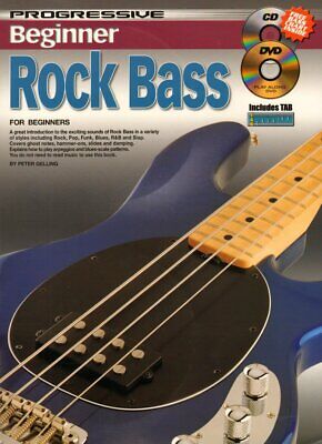 Learn To Play Guitar Rock Bass Electric Bass Tutor Book Scales Licks CD & DVD F2