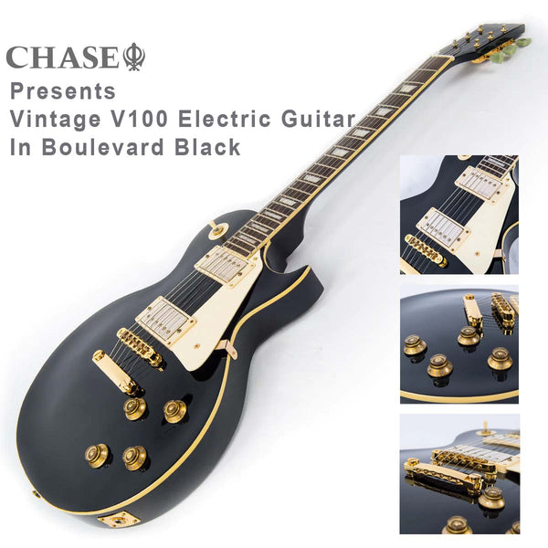 Vintage V100 Premium Electric Guitar | Boulevard Black | V100BB Limited Edition