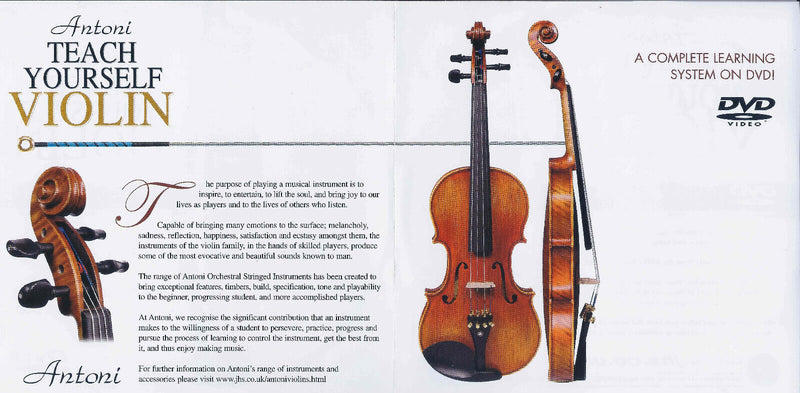 Antoni Violin Outfit 1/8 Size - Package - With Hard Case Bow & Rosin, Music Stand and Bag, Violin Tuner, Teach Yourself Violin DVD