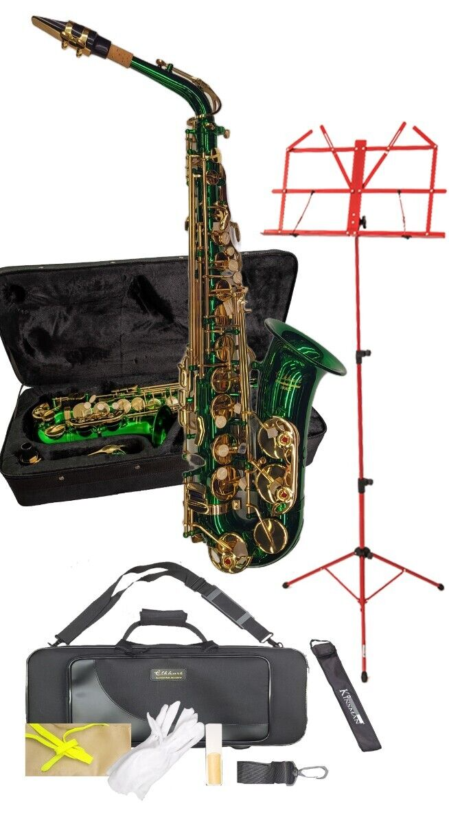 Elkhart Vincent Bach Deluxe E Flat Green Alto Saxophone Pack | High F