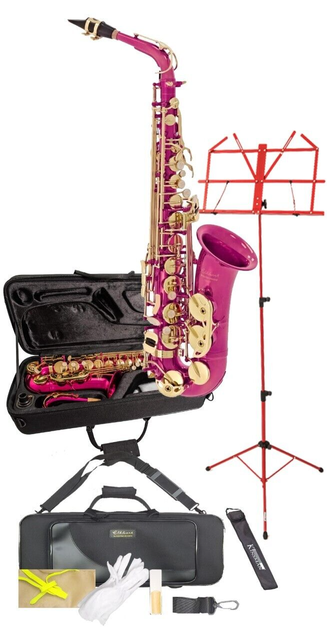Elkhart Vincent Bach Deluxe E Flat Pink Alto Saxophone Pack | High F