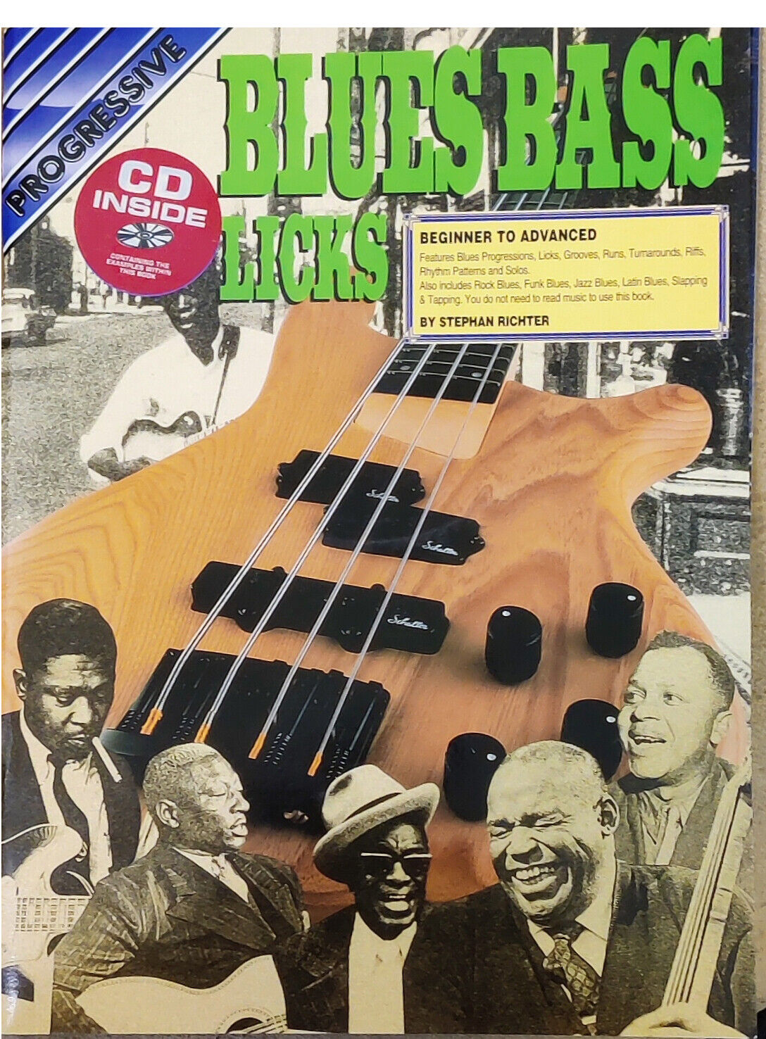 Learn How To Play Guitar Progressive Blues Bass Licks Guitar Lessons Book CD  O7