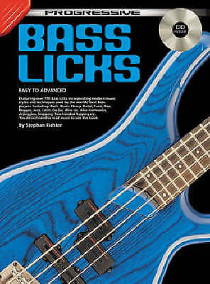 Learn How To Play Guitar Progressive Bass Licks Bass Guitar Tutor Book CD - O3