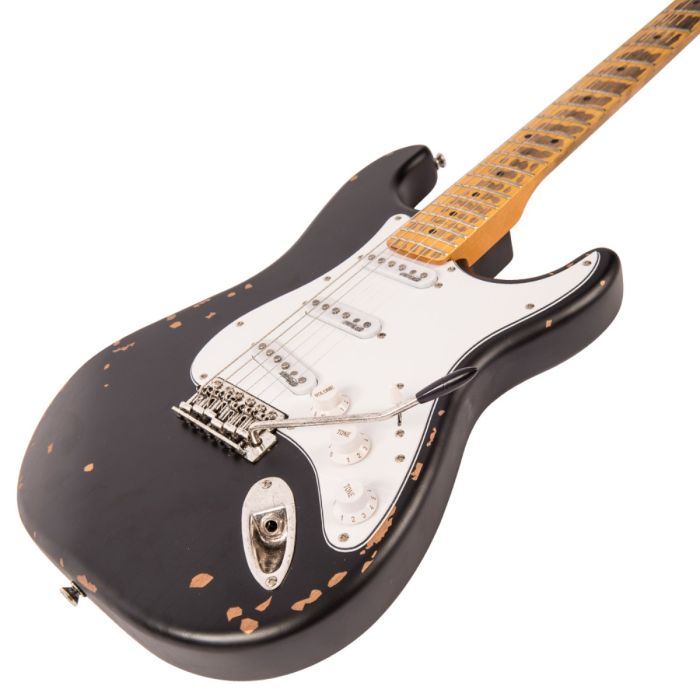 Vintage V6 ICON Electric Guitar Distressed Boulevard V6MRBK Black RRP £479.99