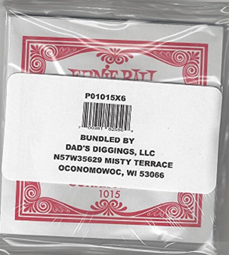 ERNIE BALL SIX PACK OF CUSTOM GAUGE 15 --1015 -- (P01015) --.015 Plain Steel -- 6 pack of strings