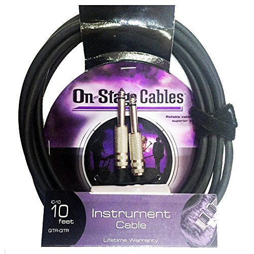 On Stage Guitar Cable - Instrument Lead - Jack to Jack - 10ft Length - IC10 |