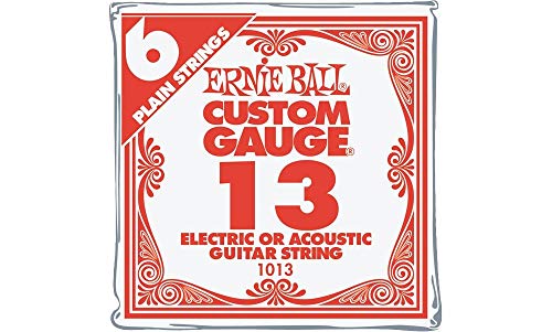 Ernie Ball Nickel Plain Single Guitar String .013 Gauge 6-Pack