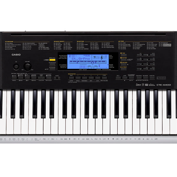 Casio CTK4400 61-Key Touch Sensitive Personal Keyboard with Power Supp