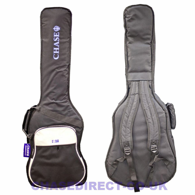 Chase Deluxe Electric Bass Guitar Gig Bag Case with 10mm Padding and Straps