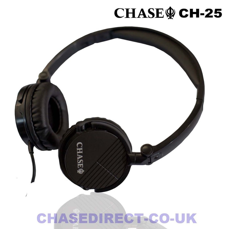 Chase CH-25 Stereo Headphones DJ Style With Foldable Ear Caps