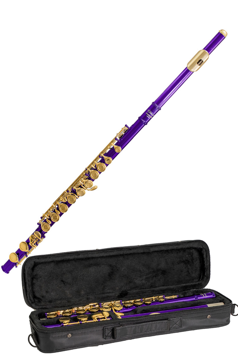 Elkhart by Vincent Bach Flute 100FLP with Case in Purple Spilt E Mec