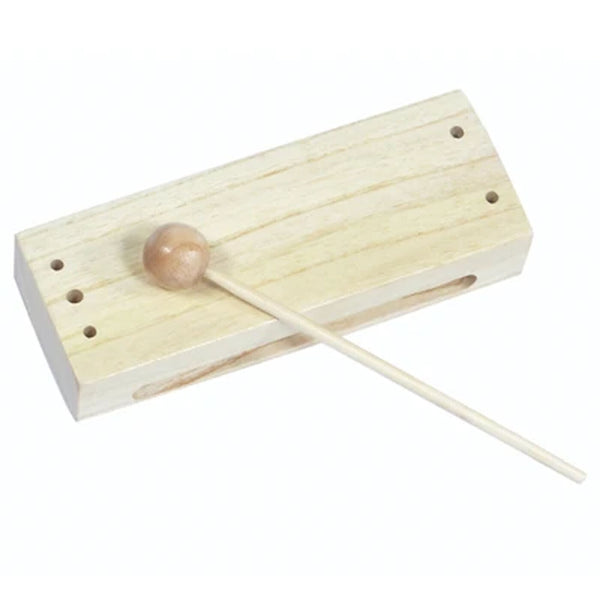 PP Percussion Large Wood Block with Beater | 19cm - School Classroom Music Fun |