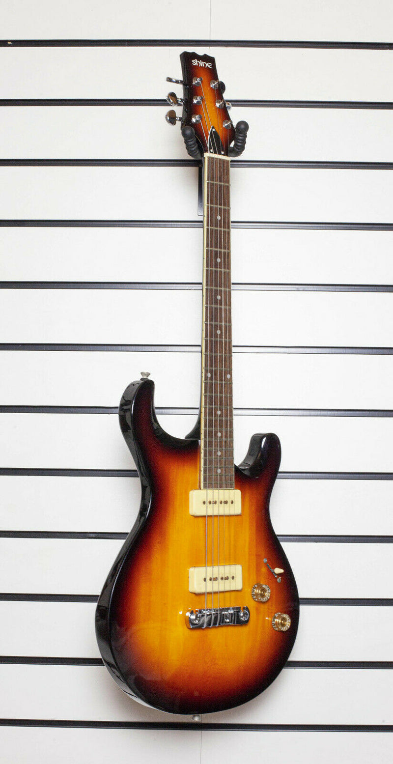 Shine Electric Guitar Sunburst P90 Style Pickups Double Cut Away Set Neck Y-39 - Shop Display Item | Open Never Used