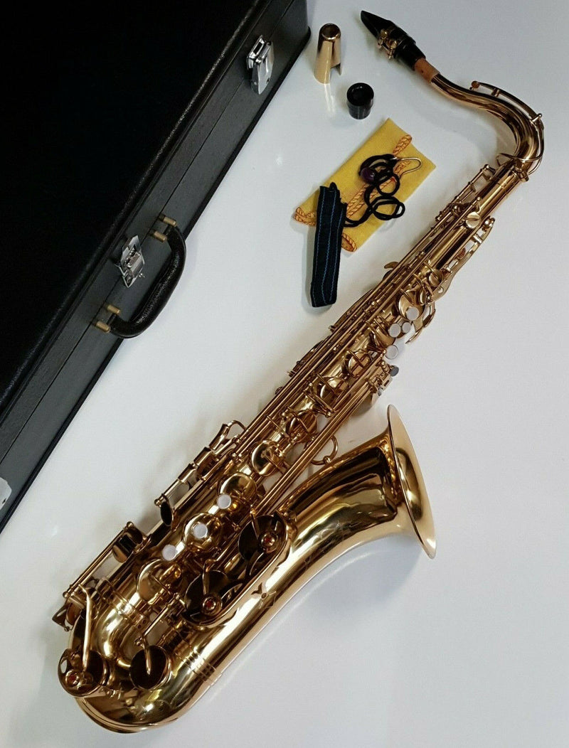 Saxophone Bb Tenor - Gold Finish Intermusic Sax & Hard Case - Full Outfit -