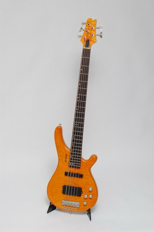 Bass Guitar Electric 5 String Shine SB525 Quilted Maple Top Active - Y34