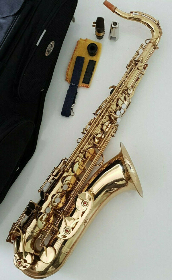 Saxophone Bb Tenor - Gold Finish Intermusic Sax & Ritter Gig Bag Full Outfit - -