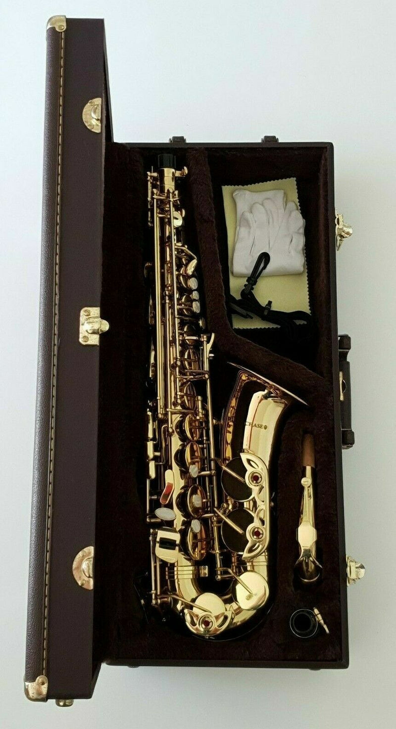 Alto Saxophone in Eb Sax in Gold Finish with Hard Case - Full Chase Outfit - 2