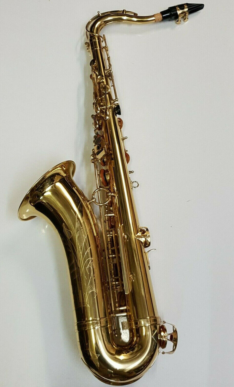 Saxophone Bb Tenor - Gold Finish Intermusic Sax & Hard Case - Full Outfit - 07