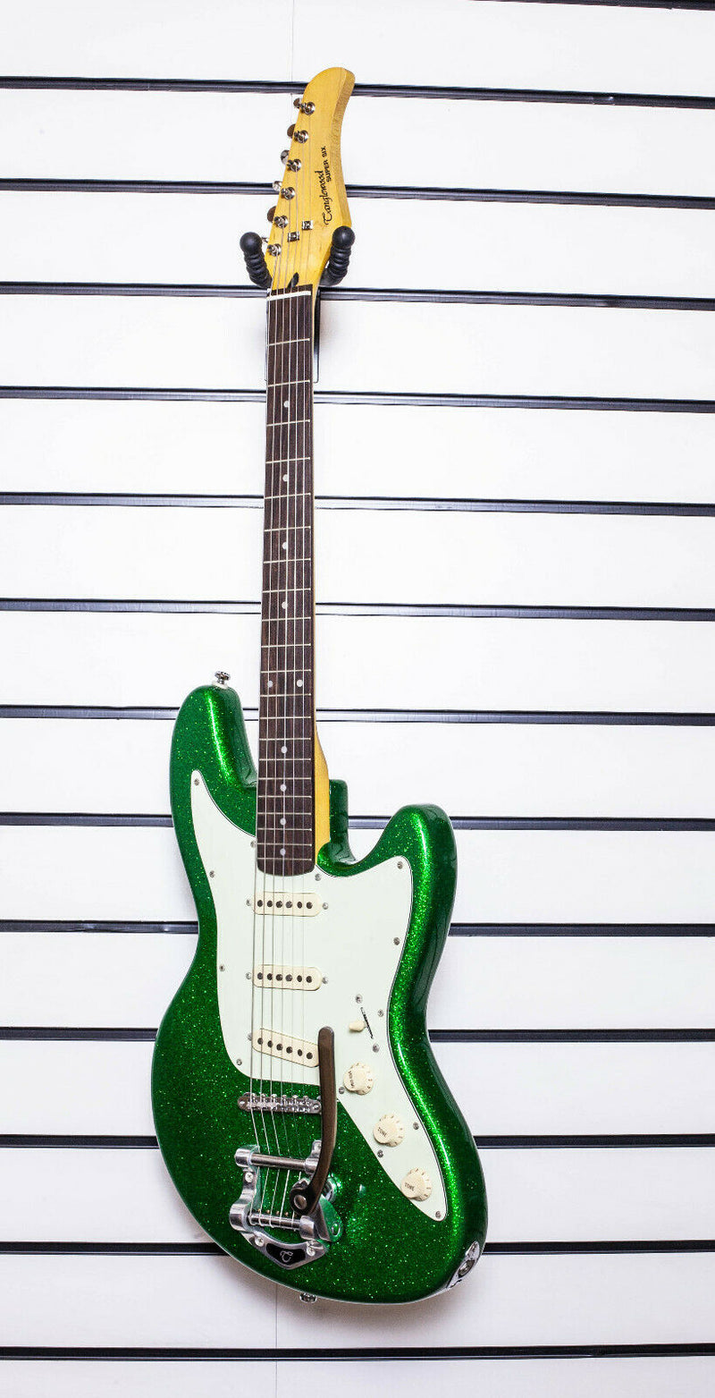 Electric Guitar Tanglewood Super Six Solid Body Green Bigsby Style Tremolo