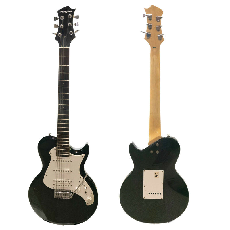 Aria Pro II PE F30 Electric Guitar Slim Single Cut Style Black With Tremolo