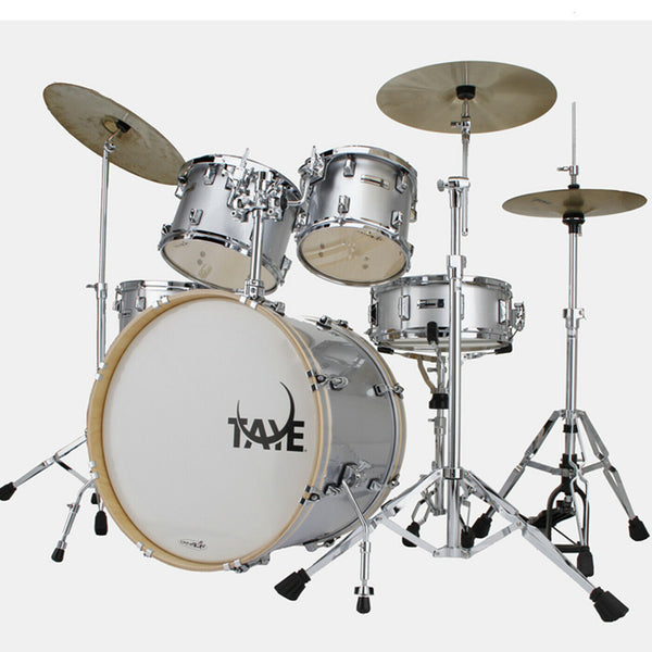 Drum Kit 5 Piece TAYE Fusion Pro X Silver 22" Bass Drums With Hardware Set - D29