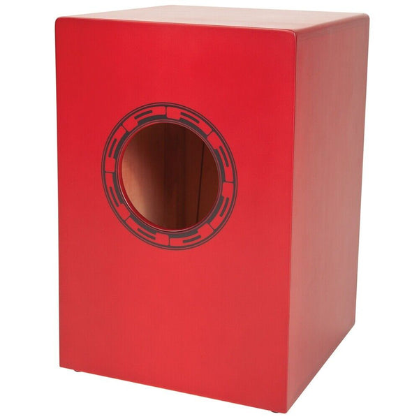 Performance Percussion Cajon Drum Box With Padded Carry Bag - Red