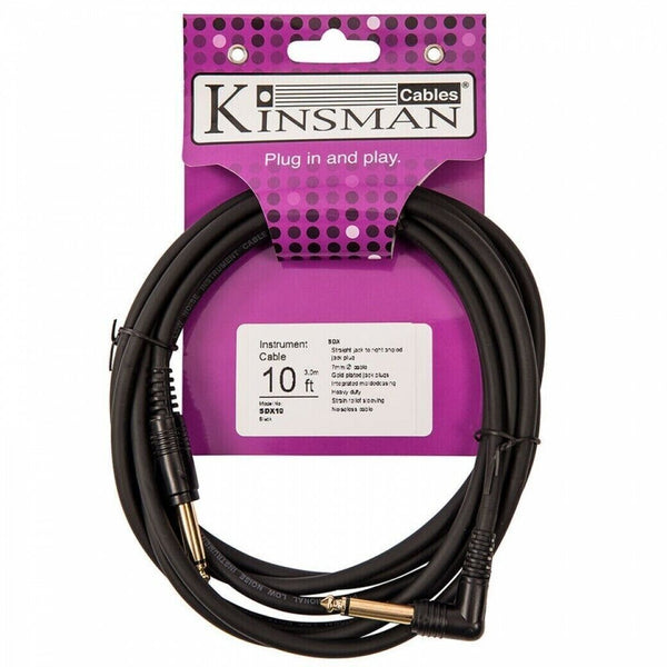 Kinsman Cable Noiseless Heavy Duty Right Angled Professional Lead - 10ft/3m