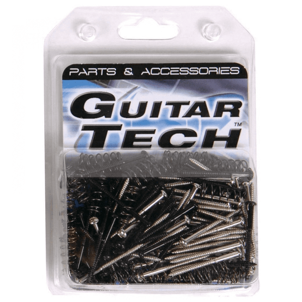Guitar Tech Screw & Spring Assortment for Bass Pickups | Chrome & Black