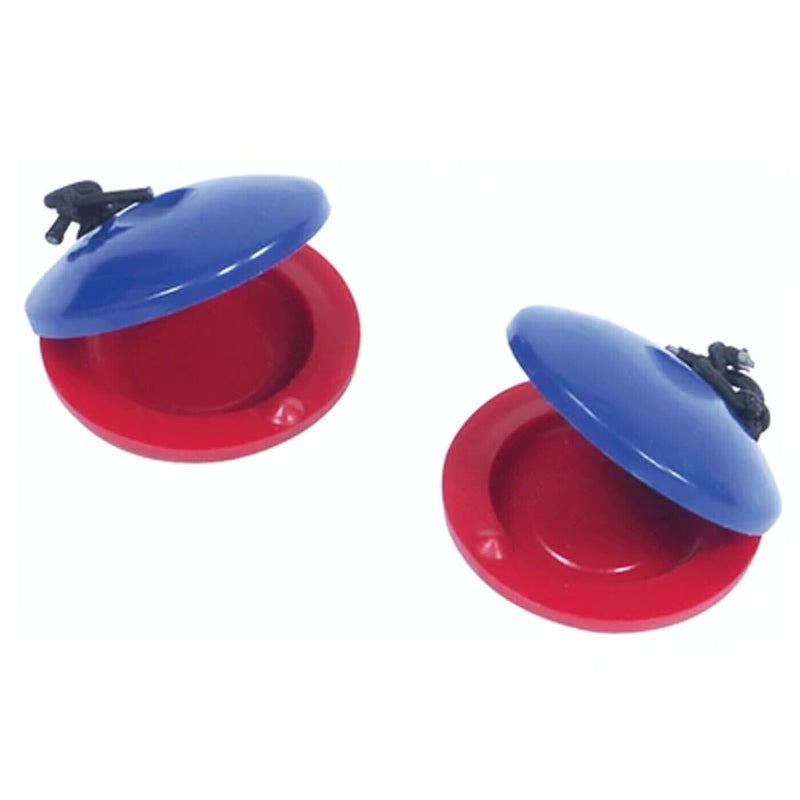 PP Percussion Castanets 1 Pair | Finger Handheld Red Blue School Music Kids Fun