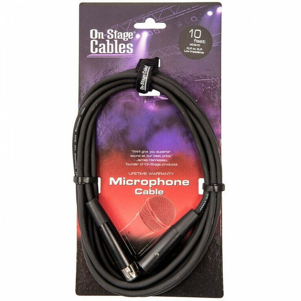 Microphone Lead | XLR to XLR Cable | On Stage Premium Cable 10FT / 3M length |