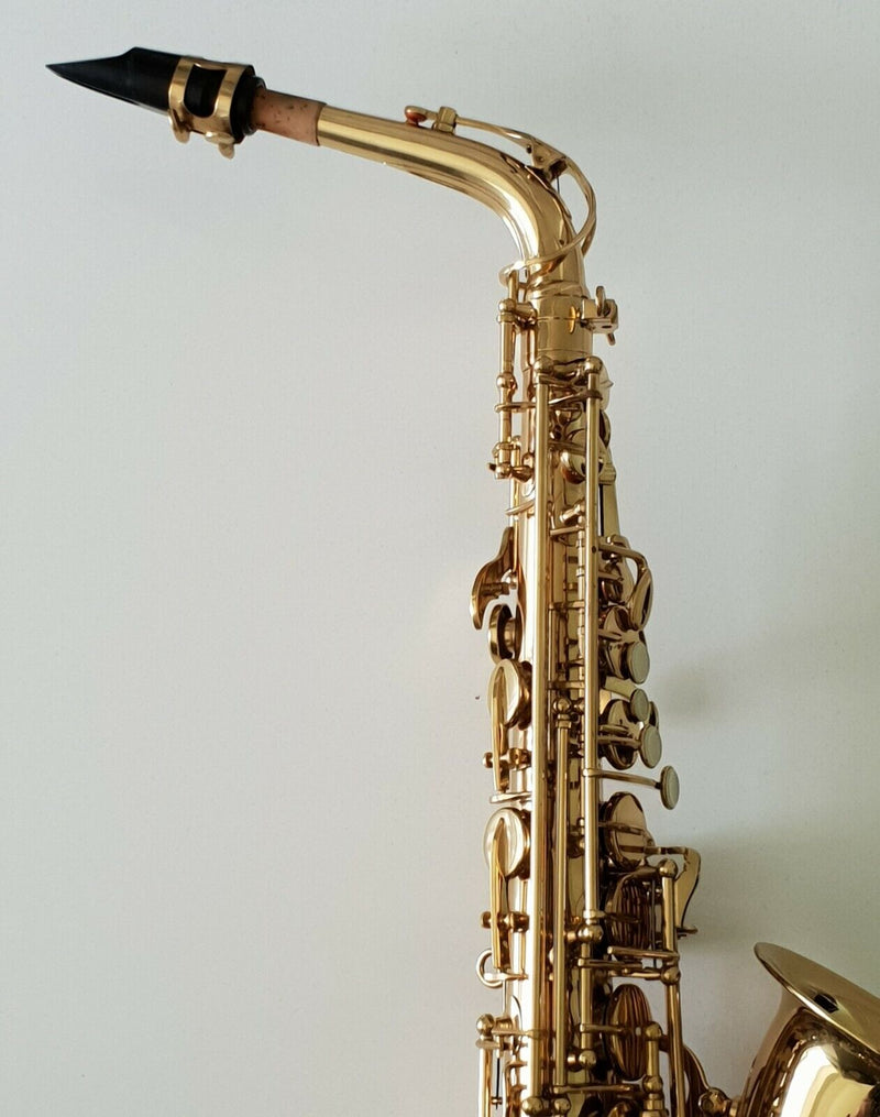 Alto Saxophone Eb Sax in Gold Lacquer with Hard Case- Intermusic Full Outfit - Opened – Never Used