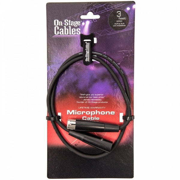 Microphone Lead | XLR to XLR Cable | On Stage Premium Cable 3FT / 1M length |