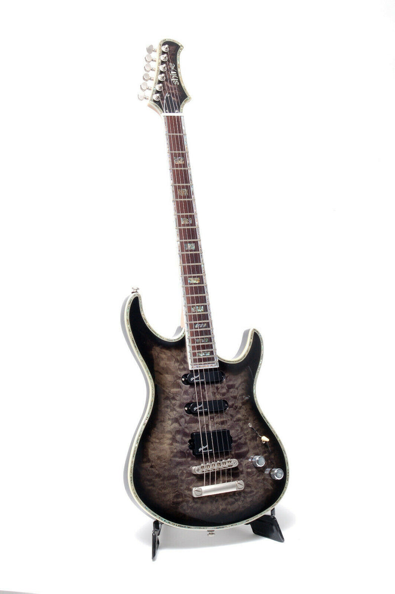 Shine SIL-406TBK Super Strat Electric Guitar Select by EMG Pickups Black