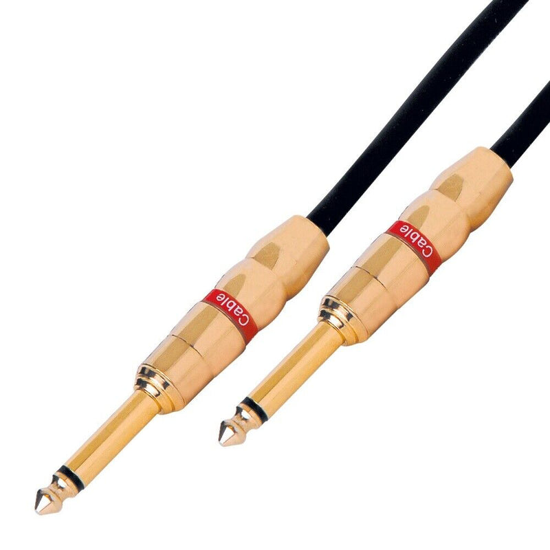 Kinsman XPRO20G Instrument Cable Lead 1/4" Jack Black 6M 20Ft - Gold Plated -.