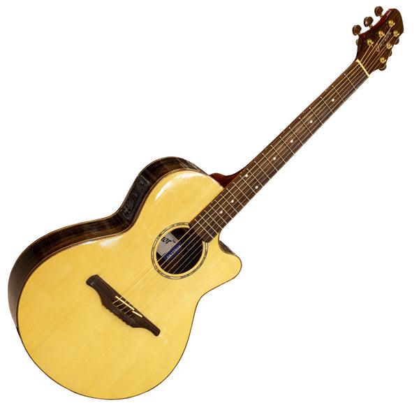 Guvnor Electro Acoustic Folk Style Guitar GA775CE Cutaway Solid Spruce Top - -