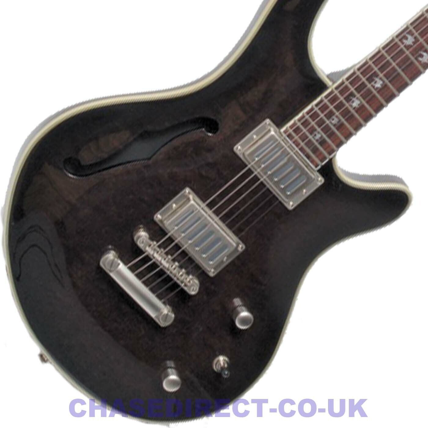 Electric Guitar Shine SIL510 BK Black With F Hole Cut Out Set In Neck  -