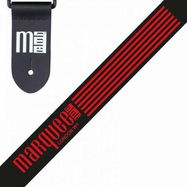 The Marquee Club Guitar Strap in Jazz Designs | Classic Red Stripe | -