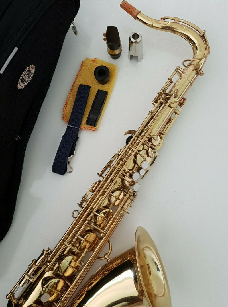 Saxophone Bb Tenor - Gold Finish Intermusic Sax & Ritter Gig Bag Full Outfit - -