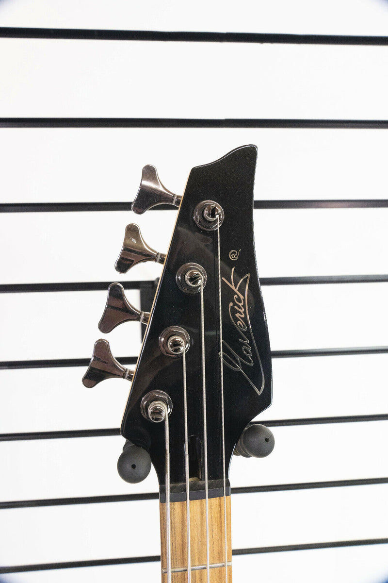 Maverick X-4 4 String Electric Bass Guitar Active EQ Metallic Black | Seller Refurbished