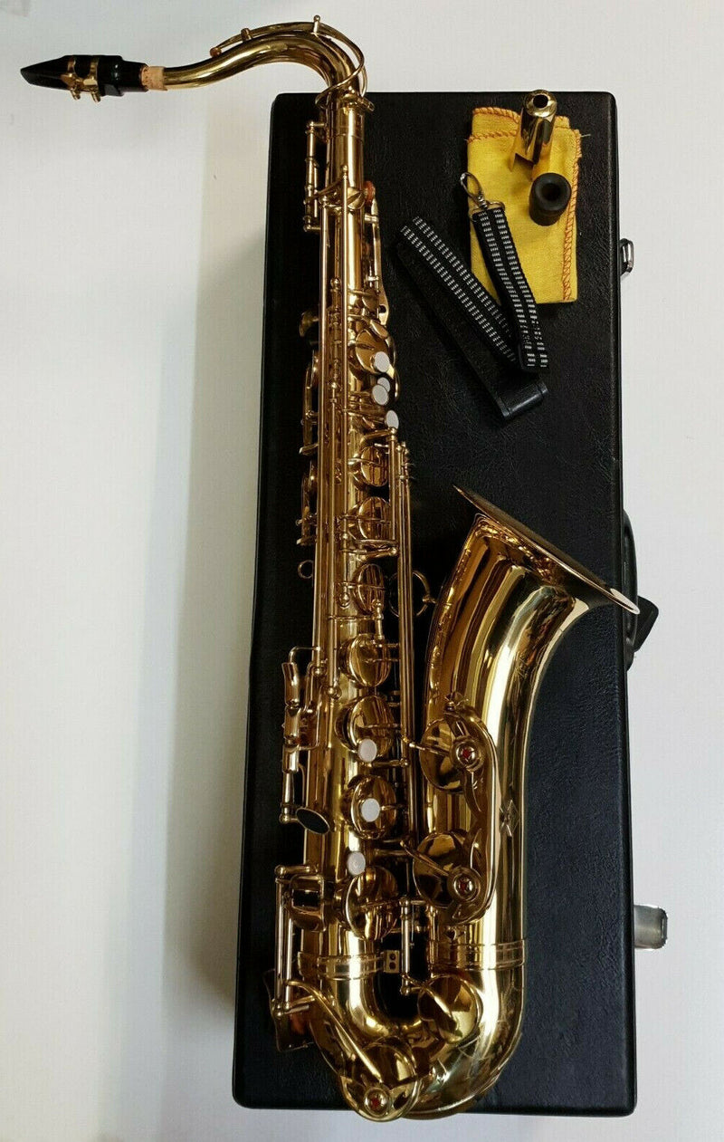 Saxophone Bb Tenor - Gold Finish Intermusic Sax & Hard Case - Full Outfit - 07