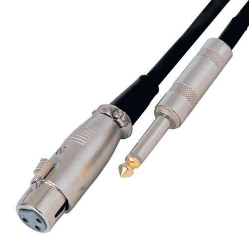 Kinsman Microphone Cable Mic Lead XLR to 1/4" Jack Black 6M 20Ft |